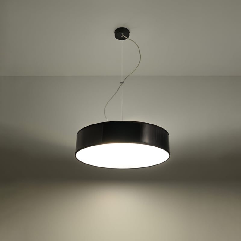 Lampa wisząca CERCLE 45 czarna LED 3000K - 45x45x111cm Sollux