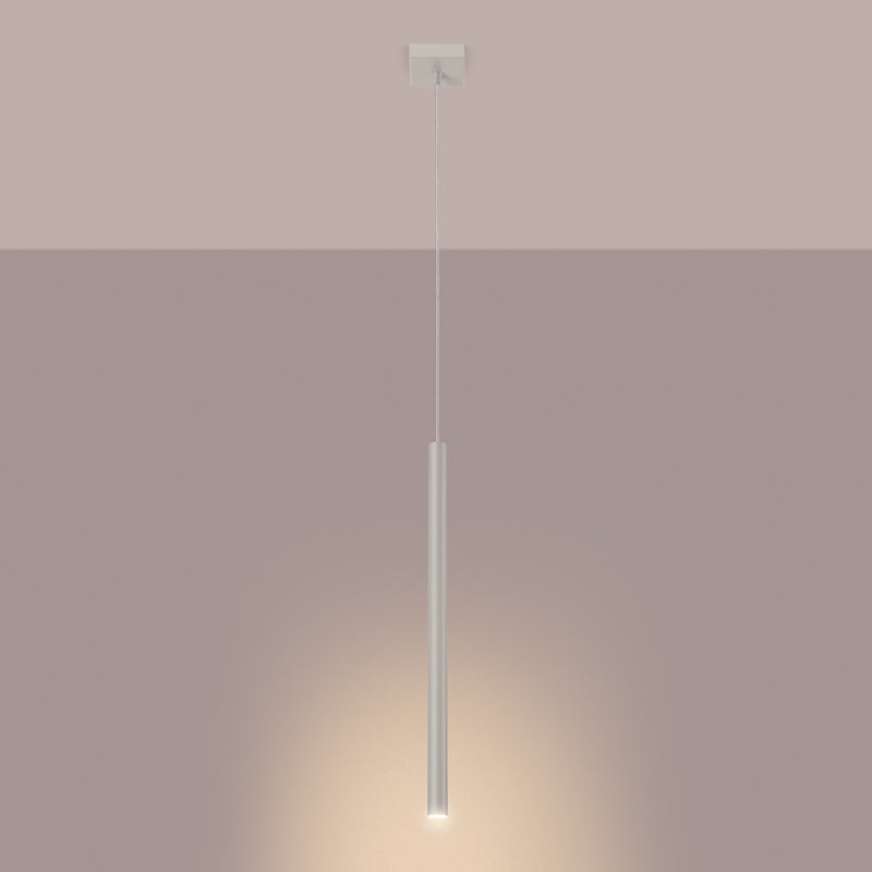 Lampa wisząca BRILL 1 beżowa LED 3000K - 8x8x114cm Sollux