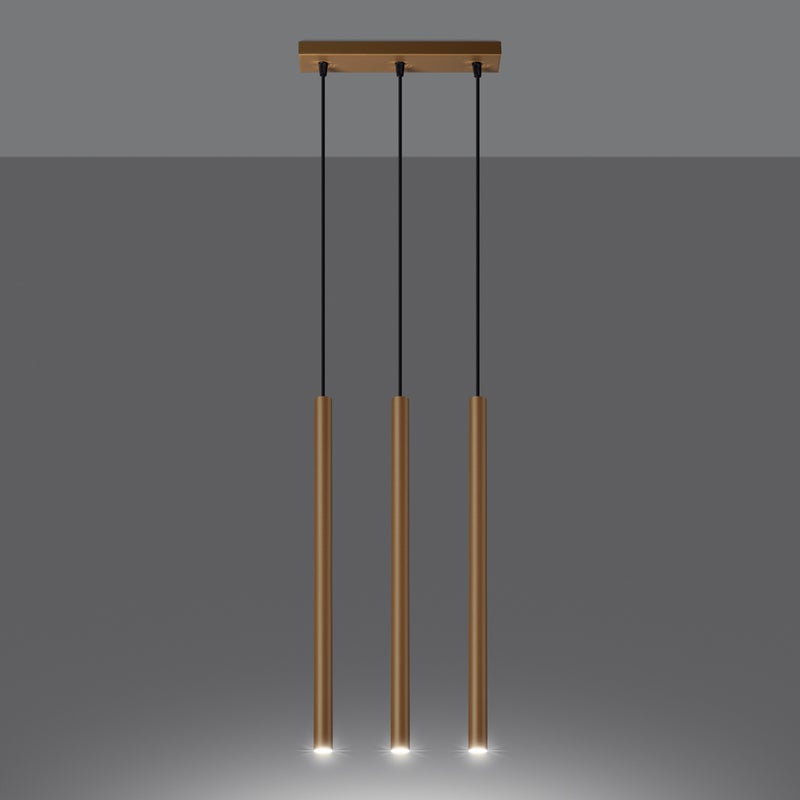 Lampa wisząca BRILL 3L złota LED 3000K - 30x5x115cm Sollux