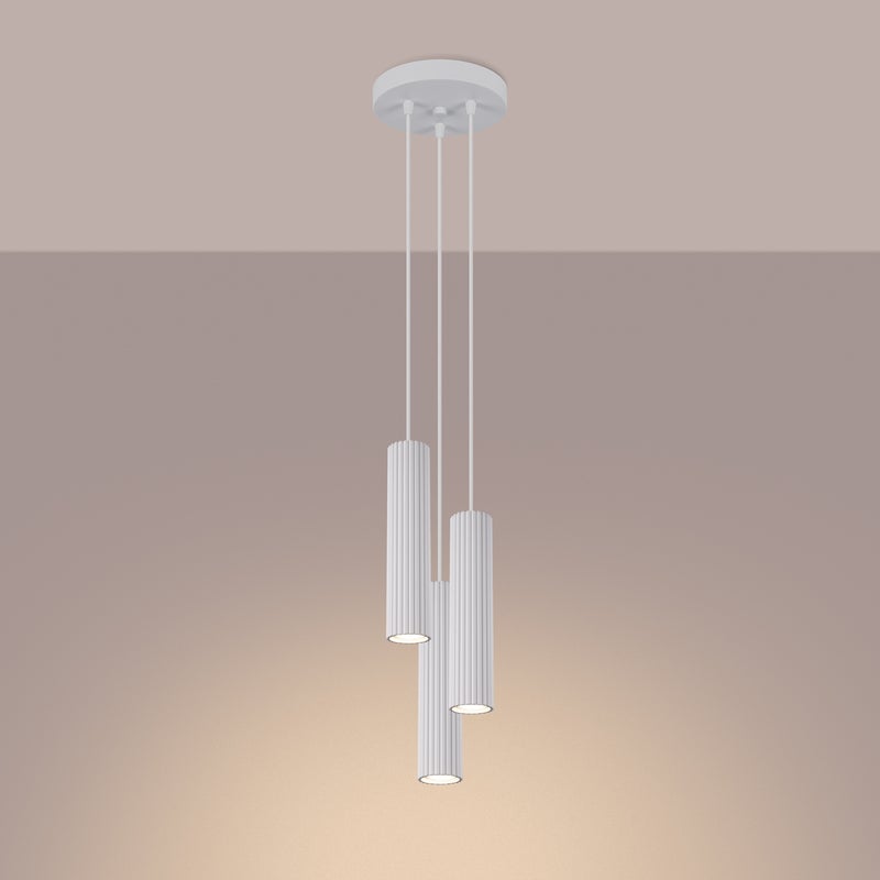 Lampa wisząca GLOOW 3P biały LED 3000K - 19.5x19.5x108cm Sollux
