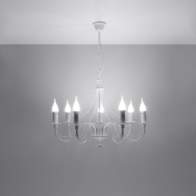 Żyrandol VIVOW 7 biały LED 3000K - 60x60x80cm Sollux