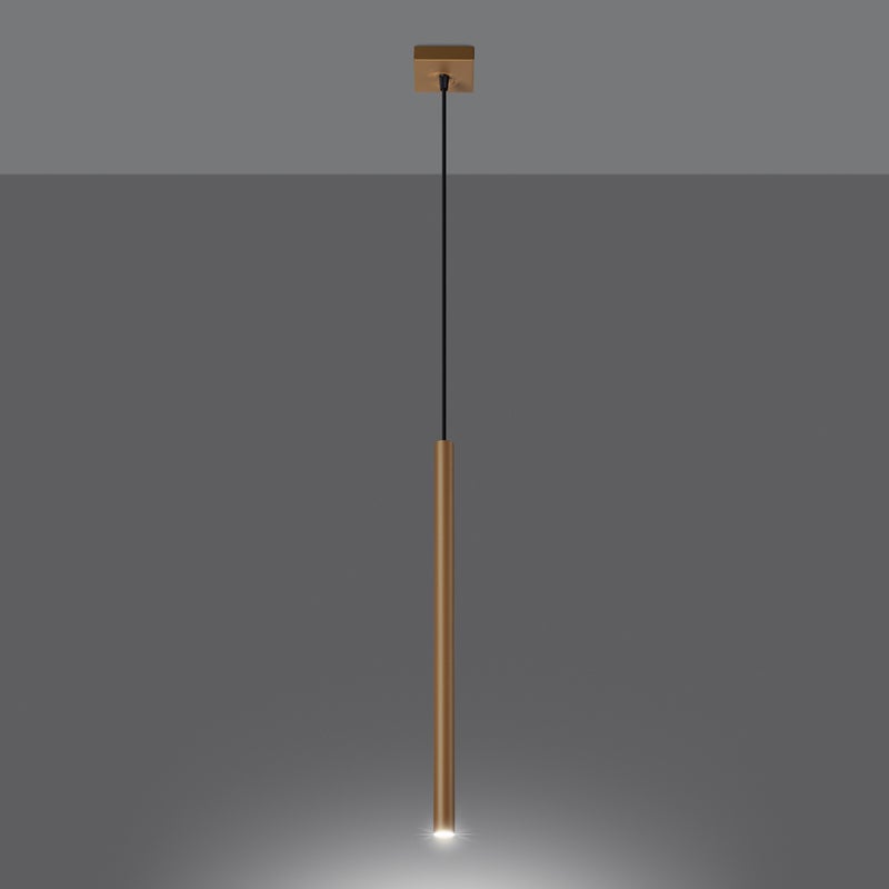 Lampa wisząca BRILL 1 złota LED 3000K - 8x8x115cm Sollux