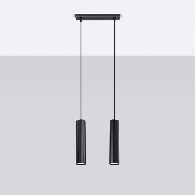 Lampa wisząca GLOOW 2 czarny LED 4000K - 30x6.5x90cm Sollux