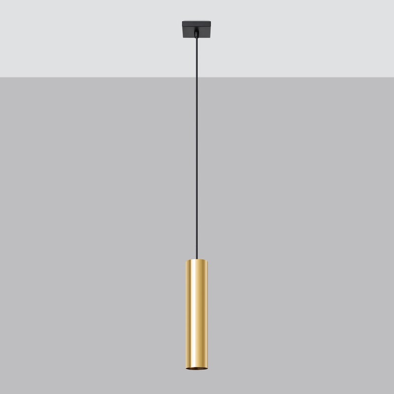 Lampa Wisząca TORIS 1 złoty połysk LED 4000K - 8x8x100cm Sollux
