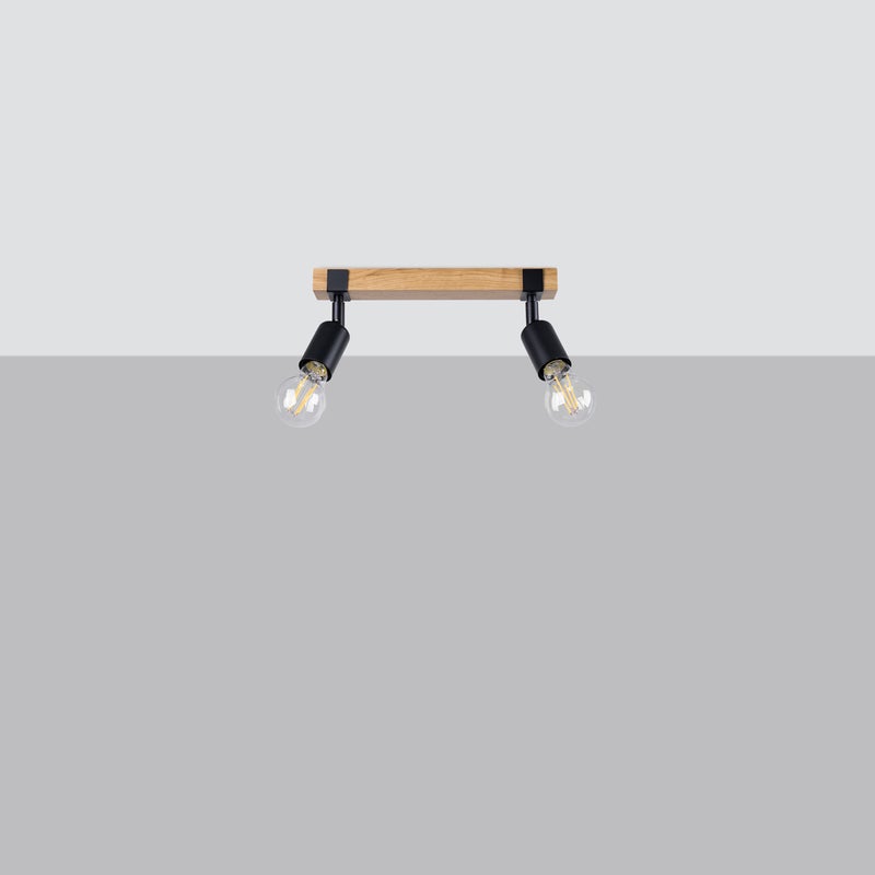 Plafon SHAD 2 czarny LED 4000K - 38x15x14cm Sollux