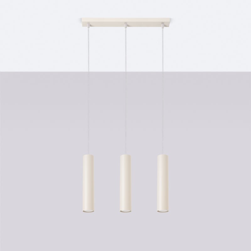 Lampa wisząca TORIS 3L beżowa LED 4000K - 45x6x98cm Sollux