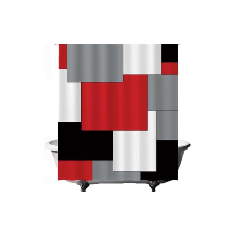 Zasłona prysznicowa – prostokątna/kwadratowa – 180 x 180 cm z 12 pierścieniami – czerwona, szara, czarna, biała