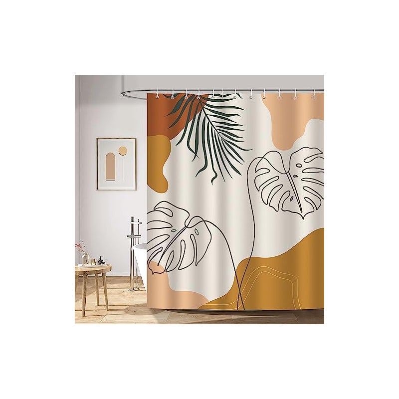 Zasłona prysznicowa z tkaniny poliestrowej, antypleśniowa, wodoodporna, zmywalna, łazienkowa, 180 x 180 cm z 12 haczykami