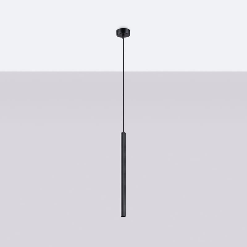 Lampa wisząca ELARA 1 czarna LED 4000K - 8x8x120cm Sollux