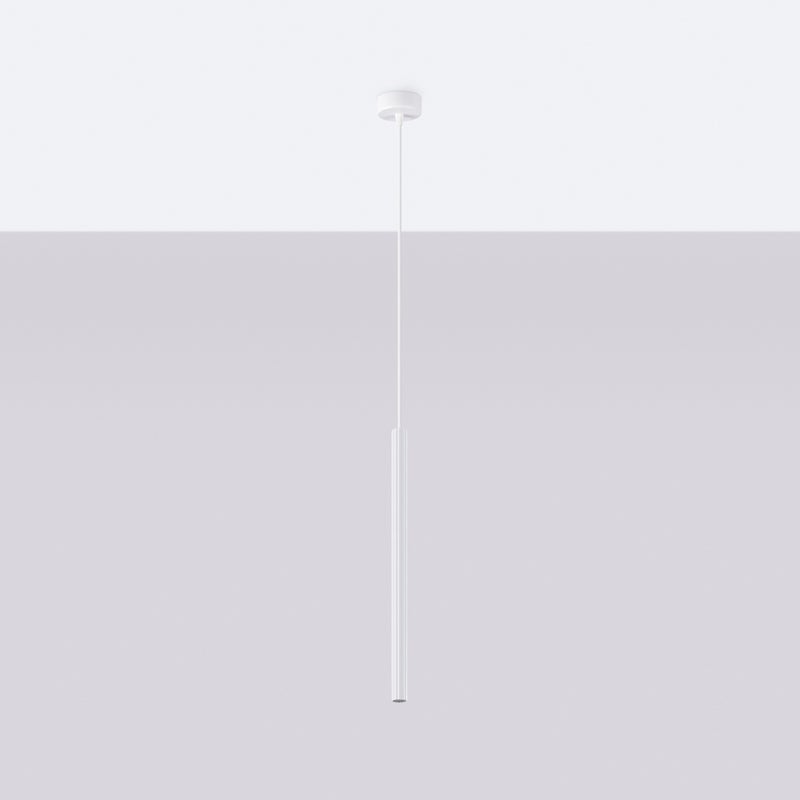 Lampa wisząca ELARA 1 biała LED 4000K - 8x8x120cm Sollux