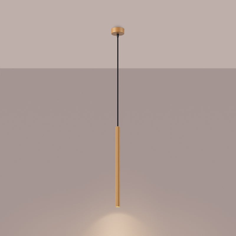 Lampa wisząca ELARA 1 złota LED 3000K - 8x8x120cm Sollux