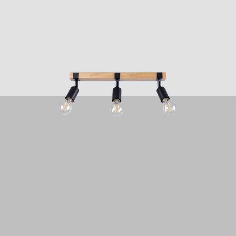 Plafon SHAD 3 czarny LED 4000K - 53x15x14cm Sollux