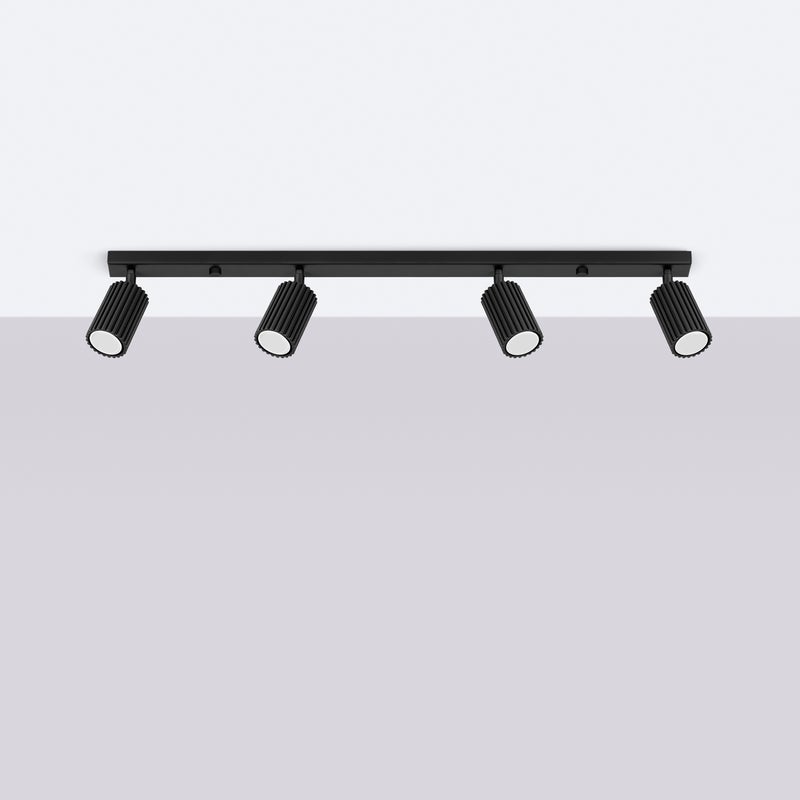 Plafon GLOOW 4L czarny LED 4000K - 81x6.5x16.5cm Sollux