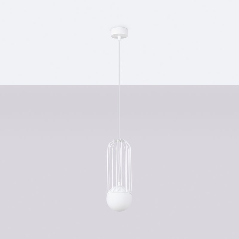 Lampa wisząca ZYNEX 1 biała LED 4000K - 12x12x115cm Sollux