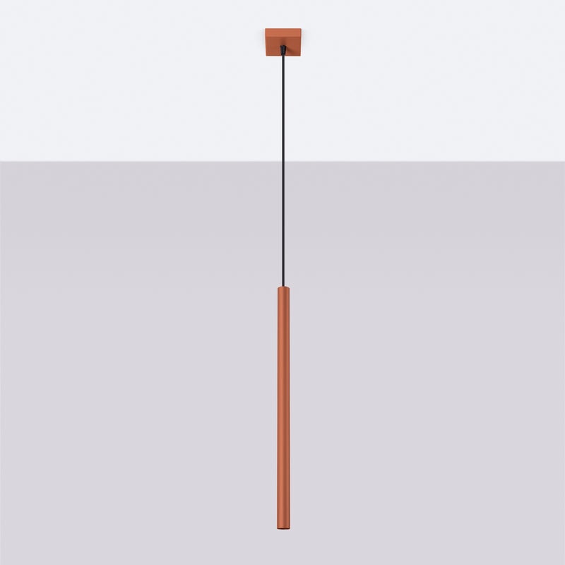 Lampa wisząca BRILL 1 ochra czerwona LED 4000K - 8x8x114cm Sollux