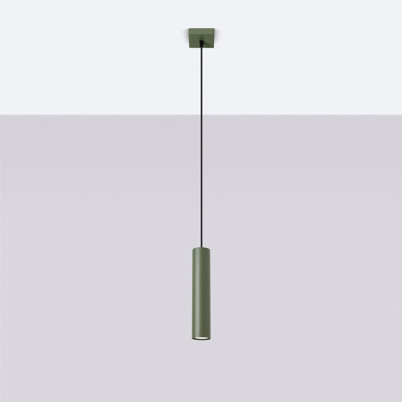 Lampa wisząca TORIS 1 zielona oliwka LED 4000K - 8x8x118cm Sollux
