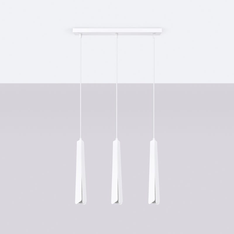 Lampa wisząca ASTEL 3L biała LED 4000K - 45x5x120cm Sollux