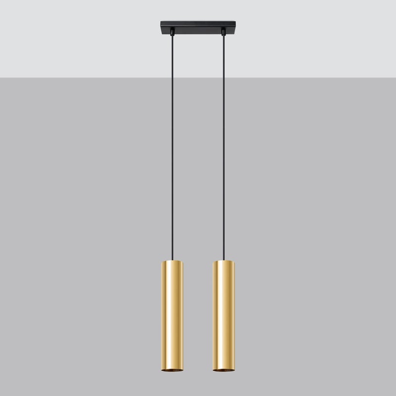 Lampa Wisząca TORIS 2 złoty połysk LED 4000K - 30x6x90cm Sollux