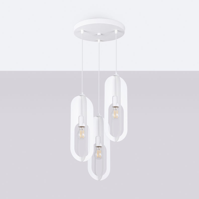 Lampa wisząca SYNEXUS 3P biała LED 4000K - 43x43x130cm Sollux