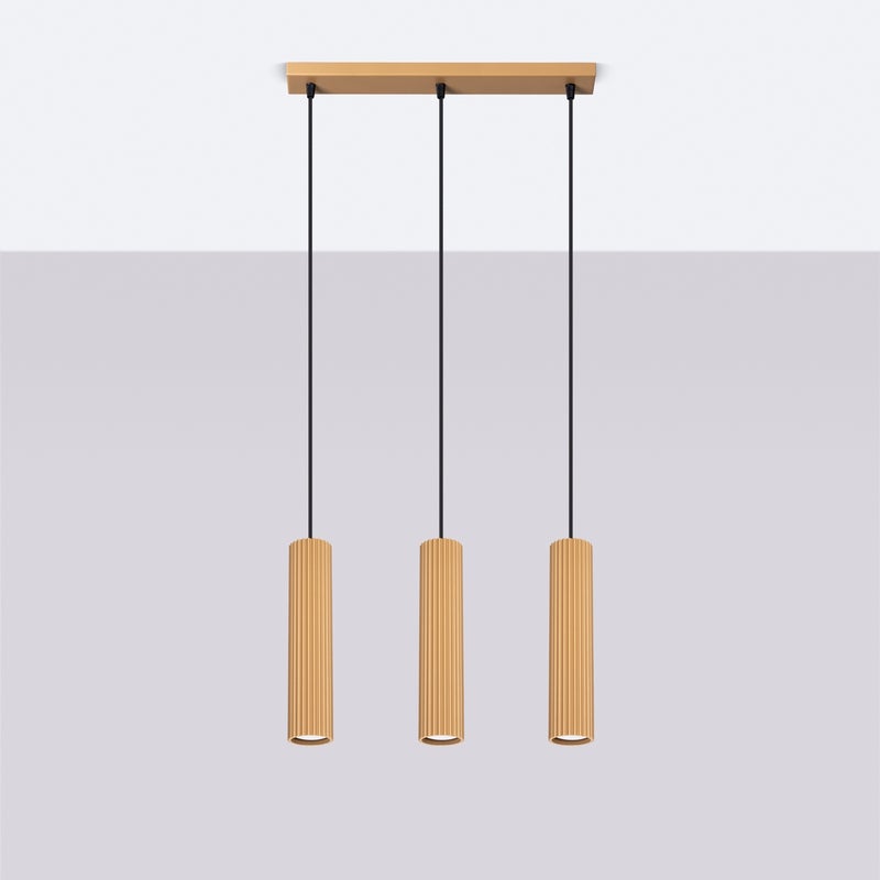 Lampa wisząca GLOOW 3L złoty LED 4000K - 45x6.5x98cm Sollux
