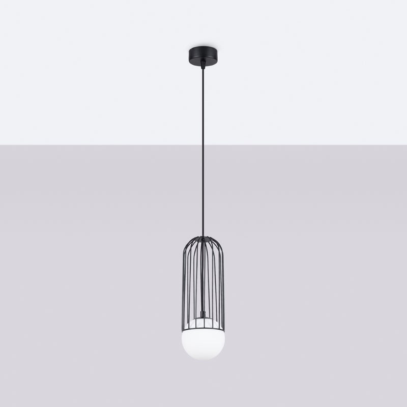 Lampa wisząca ZYNEX 1 czarna LED 4000K - 12x12x115cm Sollux