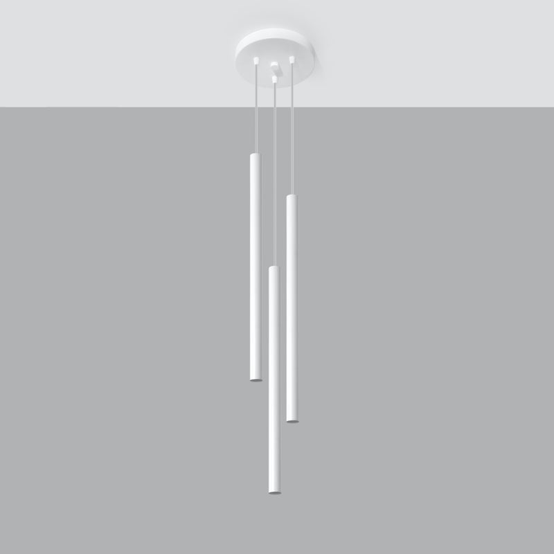 Lampa wisząca BRILL 3P biała LED 4000K - 20x20x90cm Sollux