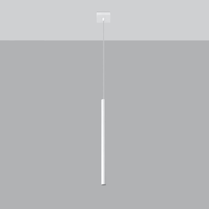 Lampa wisząca BRILL 1 biała LED 4000K - 8x8x100cm Sollux