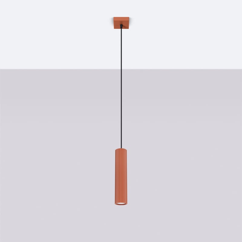 Lampa wisząca GLOOW 1 ochra czerwona LED 4000K - 8x8x118cm Sollux