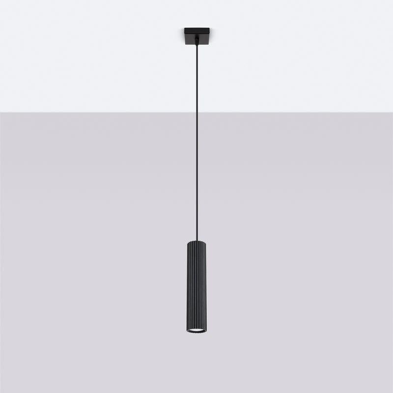 Lampa wisząca GLOOW 1 czarny LED 4000K - 8x8x118cm Sollux