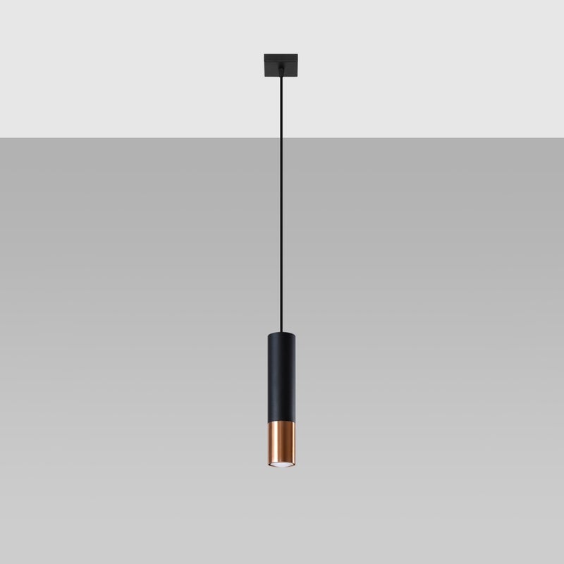 Lampa wisząca ZARPEX 1 czarny/miedź LED 4000K - 8x8x100cm Sollux