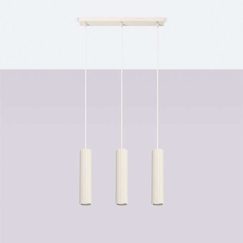 Lampa wisząca GLOOW 3L beżowy LED 4000K - 45x6.5x98cm Sollux