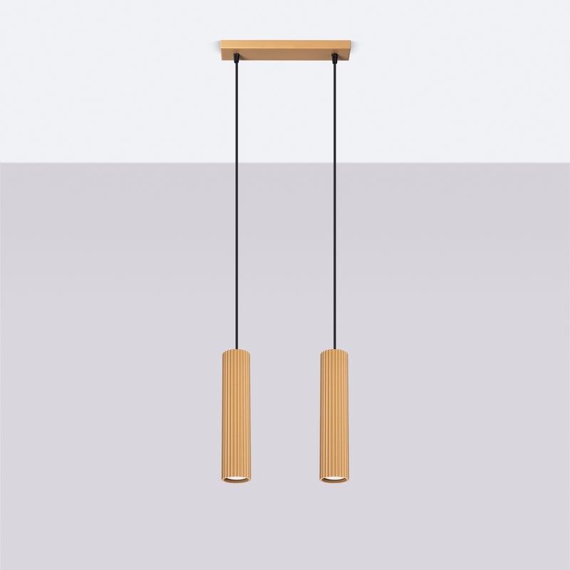 Lampa wisząca GLOOW 2 złoty LED 4000K - 30x6.5x90cm Sollux