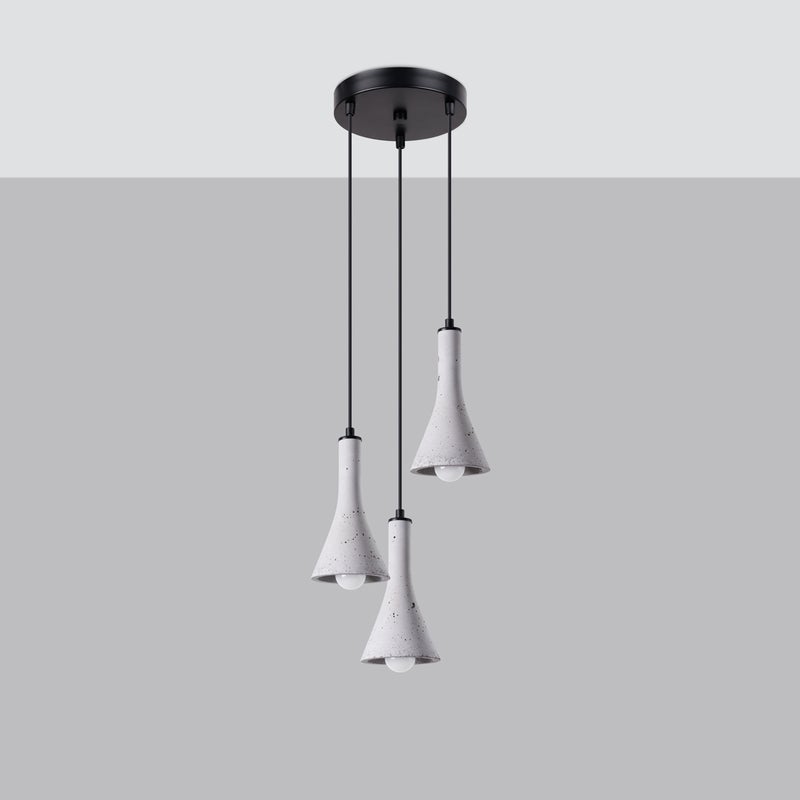 Lampa wisząca LUM 3P beton LED 4000K - 27x27x115cm Sollux