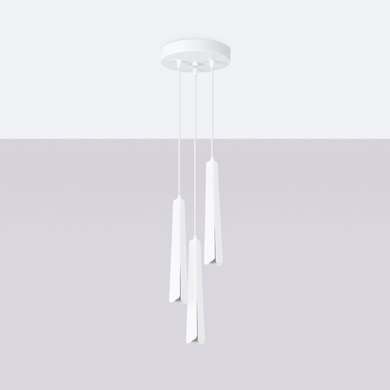 Lampa wisząca ASTEL 3P biała LED 4000K - 19.5x19.5x120cm Sollux