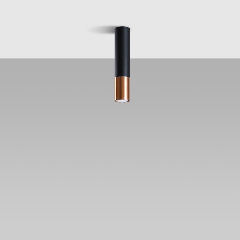 Plafon ZARPEX czarny/miedź LED 4000K - 6x6x29cm Sollux