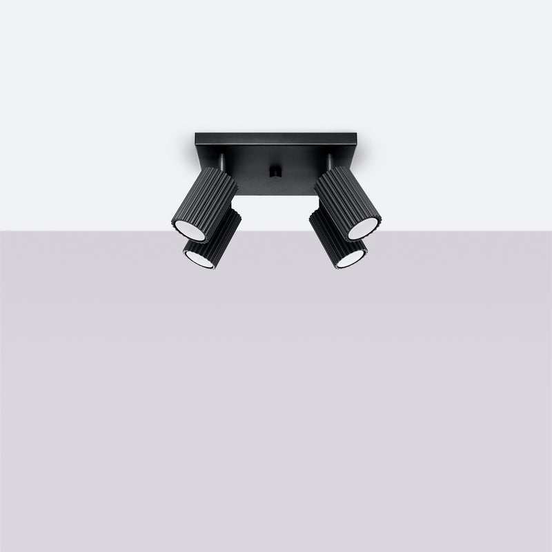 Plafon GLOOW 4 czarny LED 4000K - 25x25x16.5cm Sollux