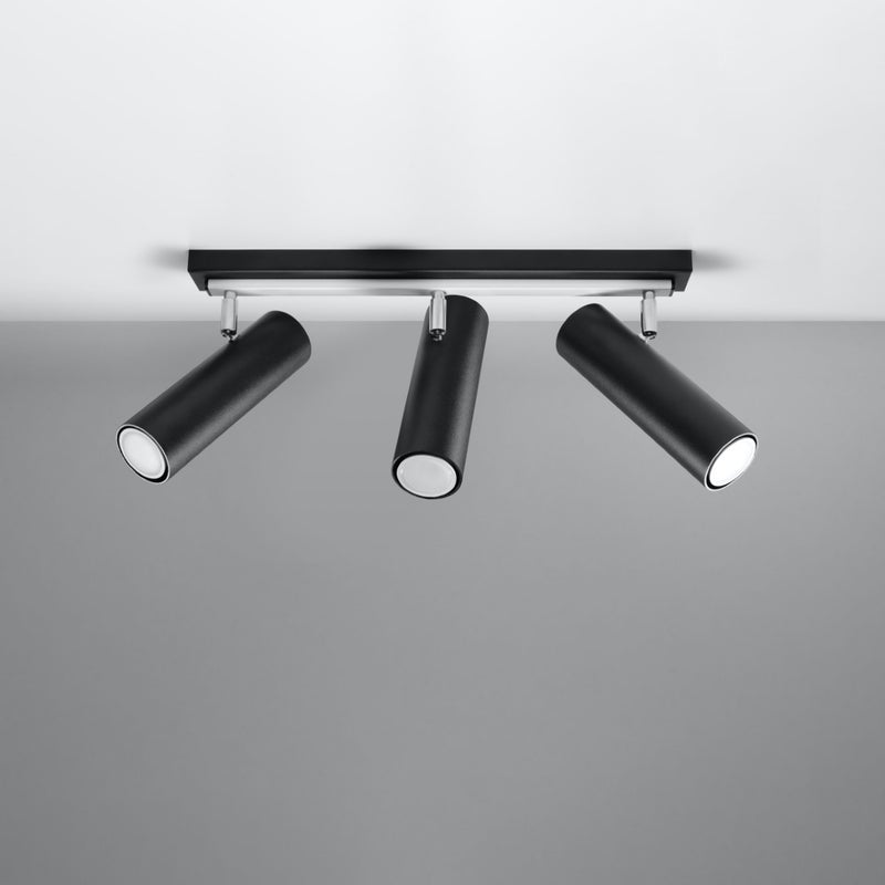 Plafon INVICTA 3 czarny LED 4000K - 45x6x20cm Sollux