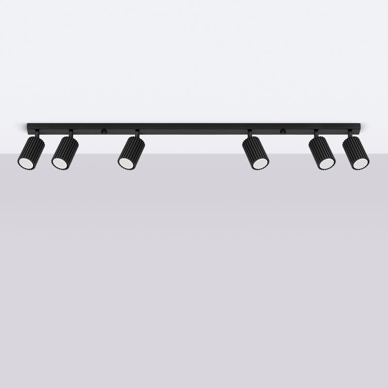 Plafon GLOOW 6L czarny LED 4000K - 117x6.5x16.5cm Sollux