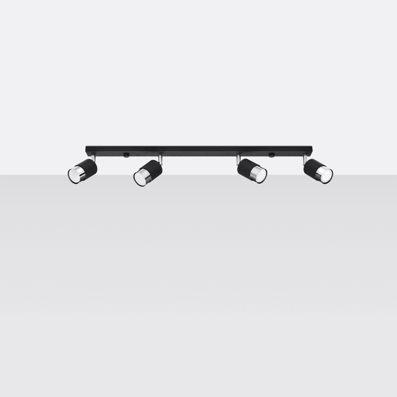 Plafon ALVOR 4 czarny/chrom LED 4000K - 81x5x18cm Sollux
