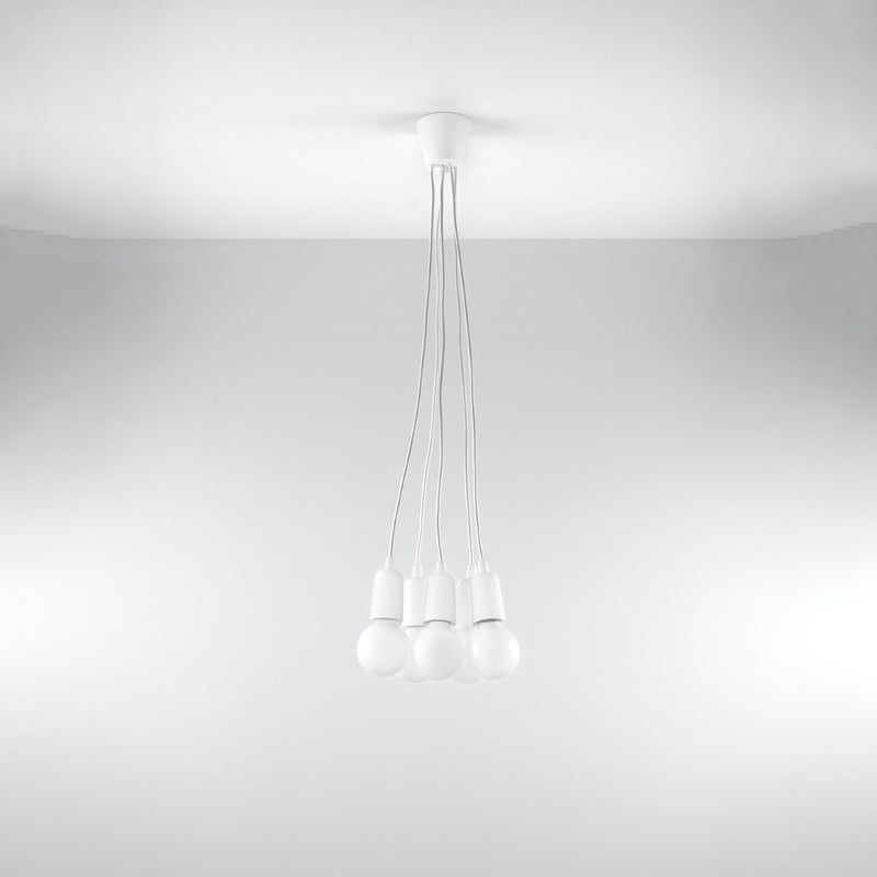 Lampa wisząca ASTIS 5 biała LED 4000K - 25x25x90cm Sollux