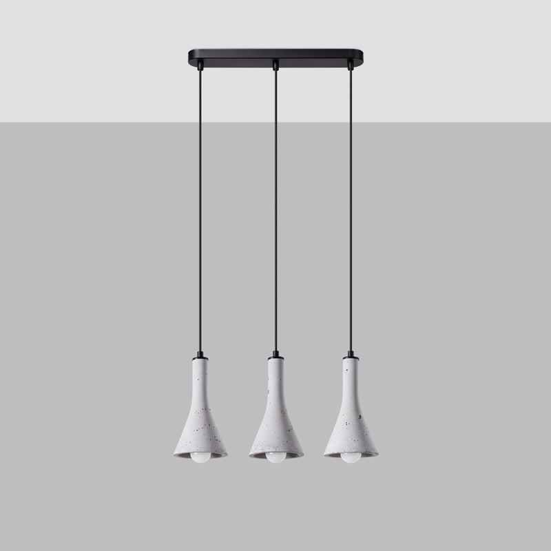 Lampa wisząca LUM 3L beton LED 4000K - 46x12x110cm Sollux