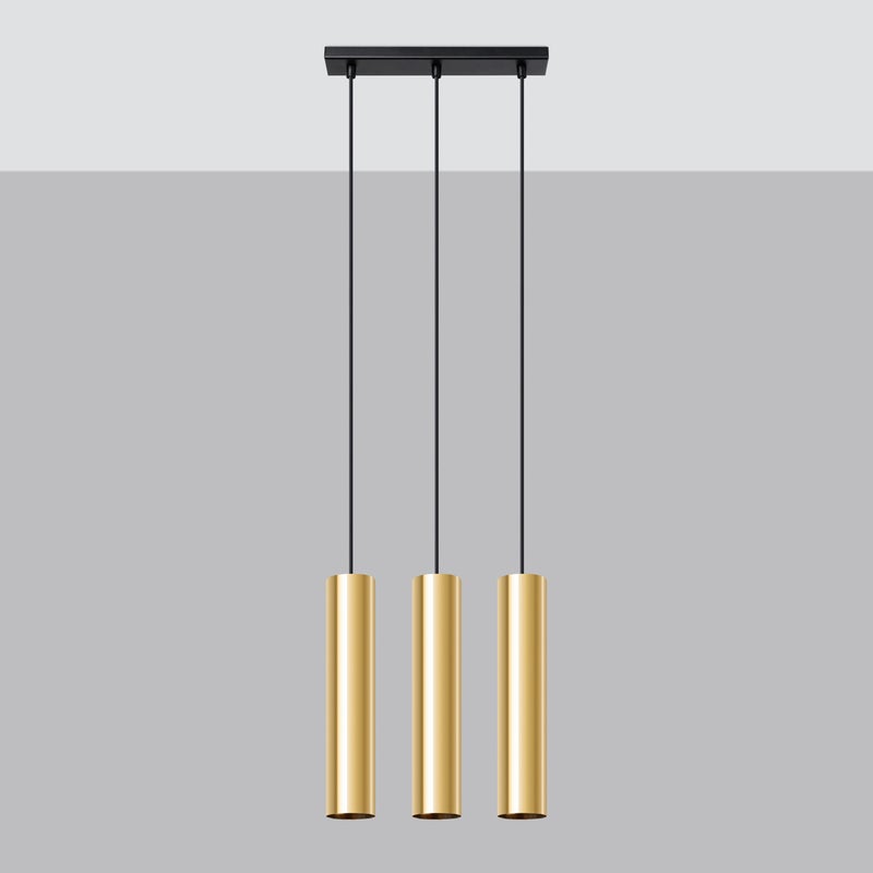 Lampa Wisząca TORIS 3 złoty połysk LED 4000K - 45x6x90cm Sollux