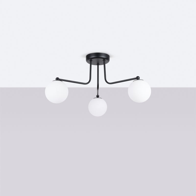 Żyrandol BEALY 3 czarny LED 4000K - 62x62x29cm Sollux