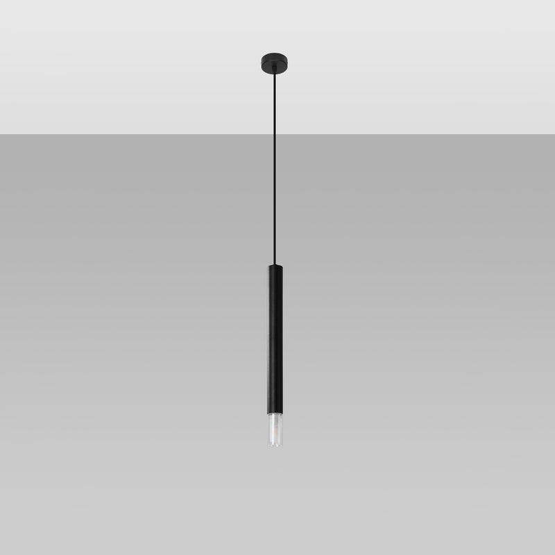 Lampa wisząca ECLIM 1 czarna LED 4000K - 8x8x120cm Sollux