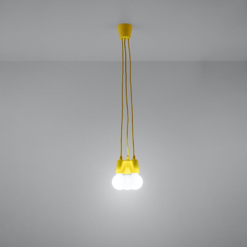Lampa wisząca ASTIS 3 żółta LED 3000K - 15x15x90cm Sollux