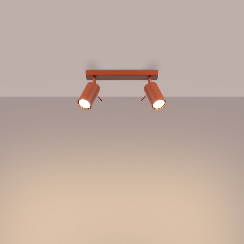 Plafon BRIIX 2 ochra czerwona LED 3000K - 30x6x17cm Sollux
