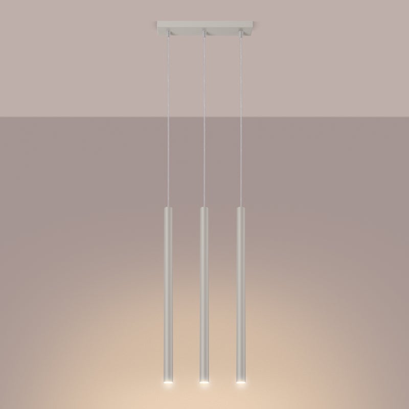 Lampa wisząca BRILL 3 beżowa LED 3000K - 30x5x94cm Sollux