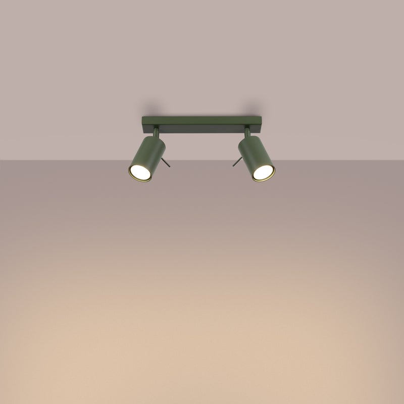 Plafon BRIIX 2 zielony oliwkowy LED 3000K - 30x6x17cm Sollux