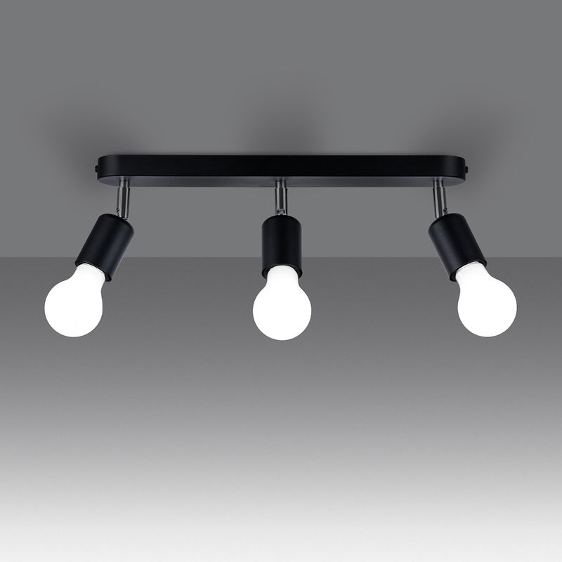 Plafon SYNFEX 3 czarny LED 3000K - 40x6x13.5cm Sollux