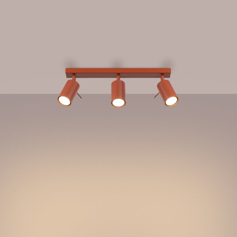 Plafon BRIIX 3L ochra czerwona LED 3000K - 45x6x17cm Sollux